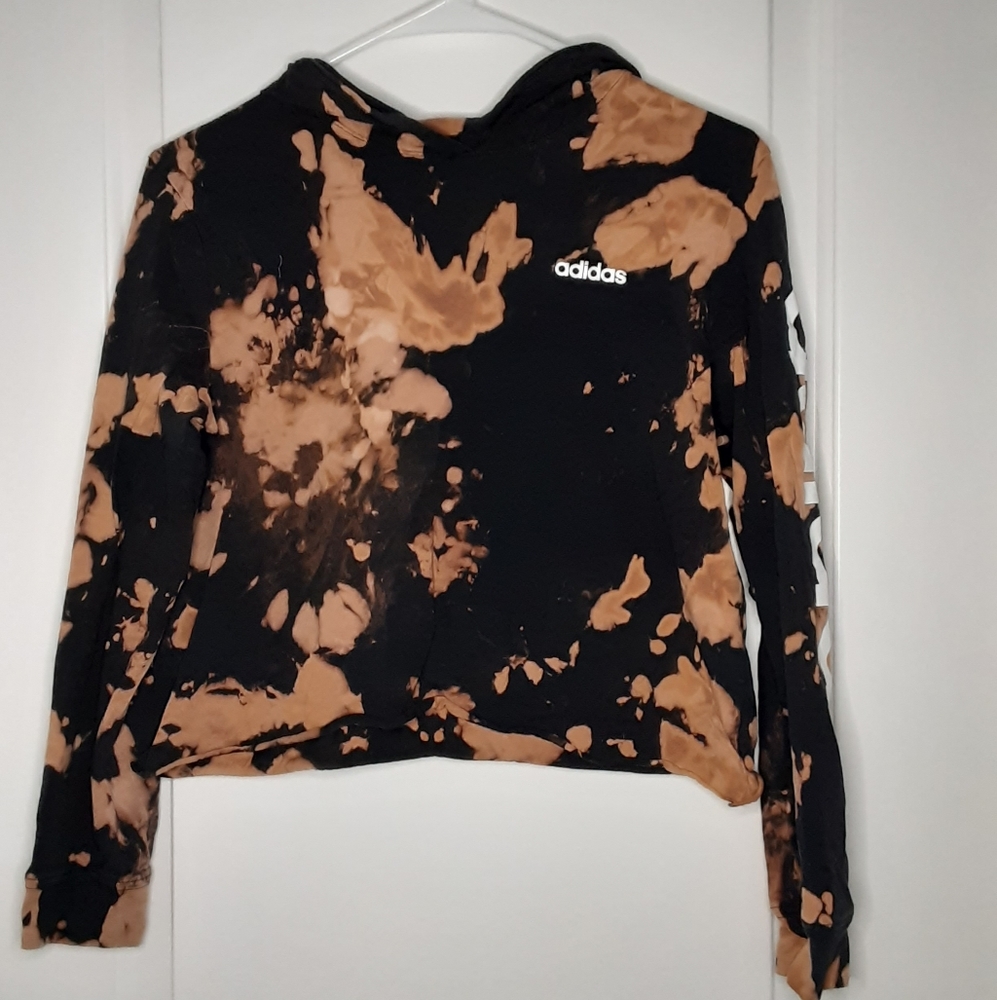 Acid washed addidas crop hoodie